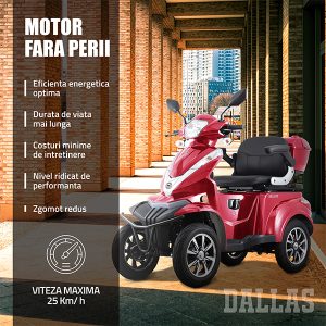 Cvadraciclu electric EL SAMUS DALLAS 4R1 roșu 60V 20Ah