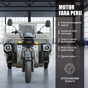 Triciclu cargo electric TEXAS 170/130-12T1500 60V58Ah pentru transport marfă